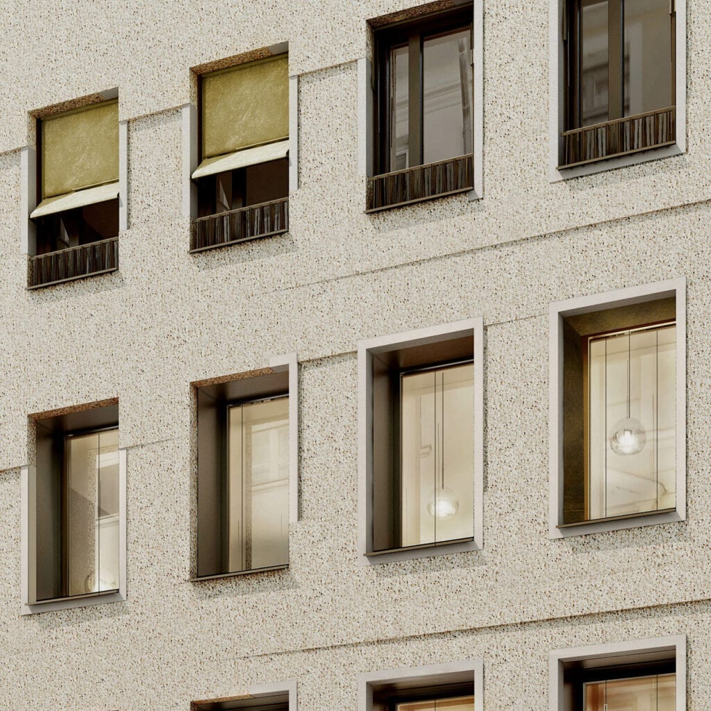 Detail der Fassadengestaltung in der Sendlinger Str. 44