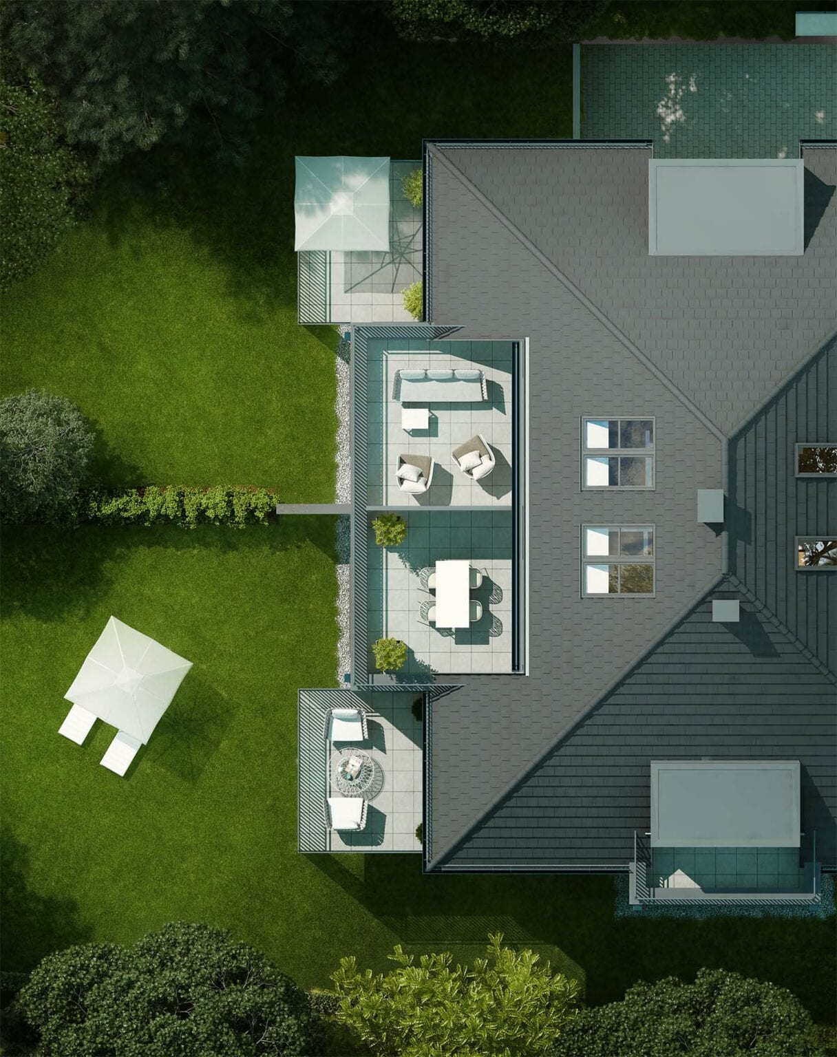 Architekturrendering Vogelperspektive Lohgraben Ingolstadt