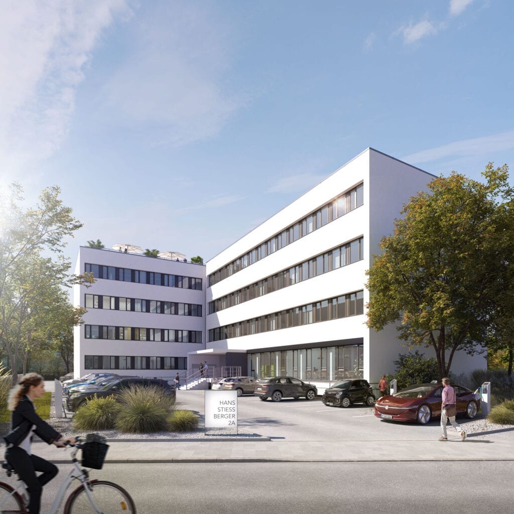 Revitalisiertes Bürogebäude mit modernem Mobilitätskonzept