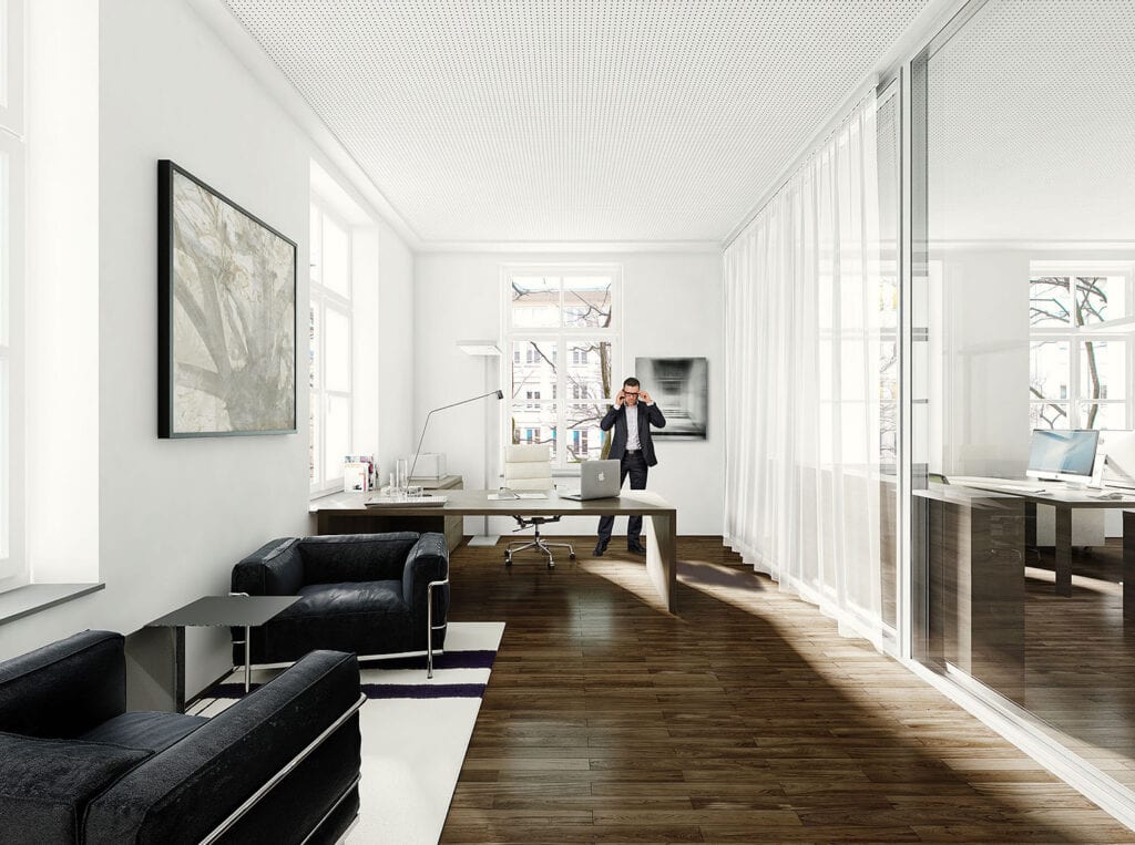 Helles Chefbüro im sanierten Altbau