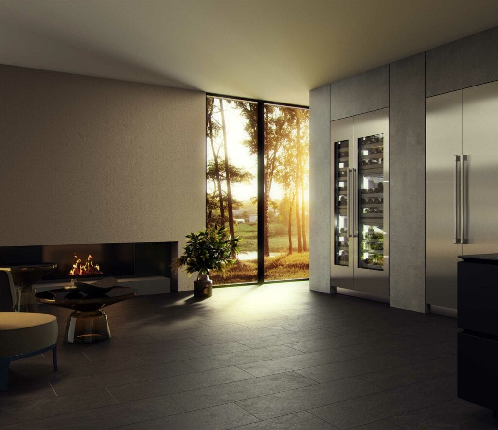 Liebherr-Monolith-Weinkühlschrank in modernem Ambiente