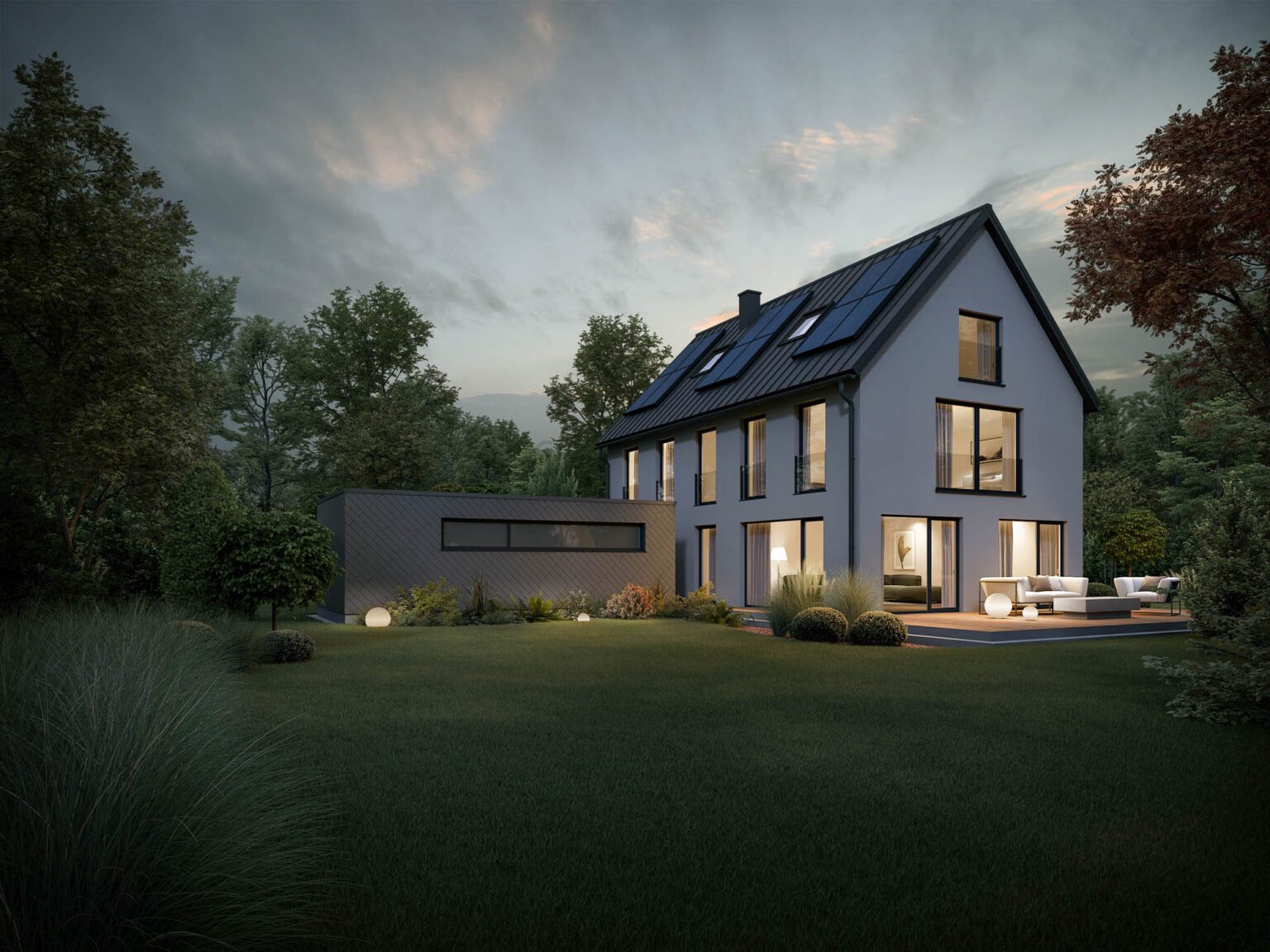 LeipfingerBader_Fassade_EFH_Cam_09_Abend-2K