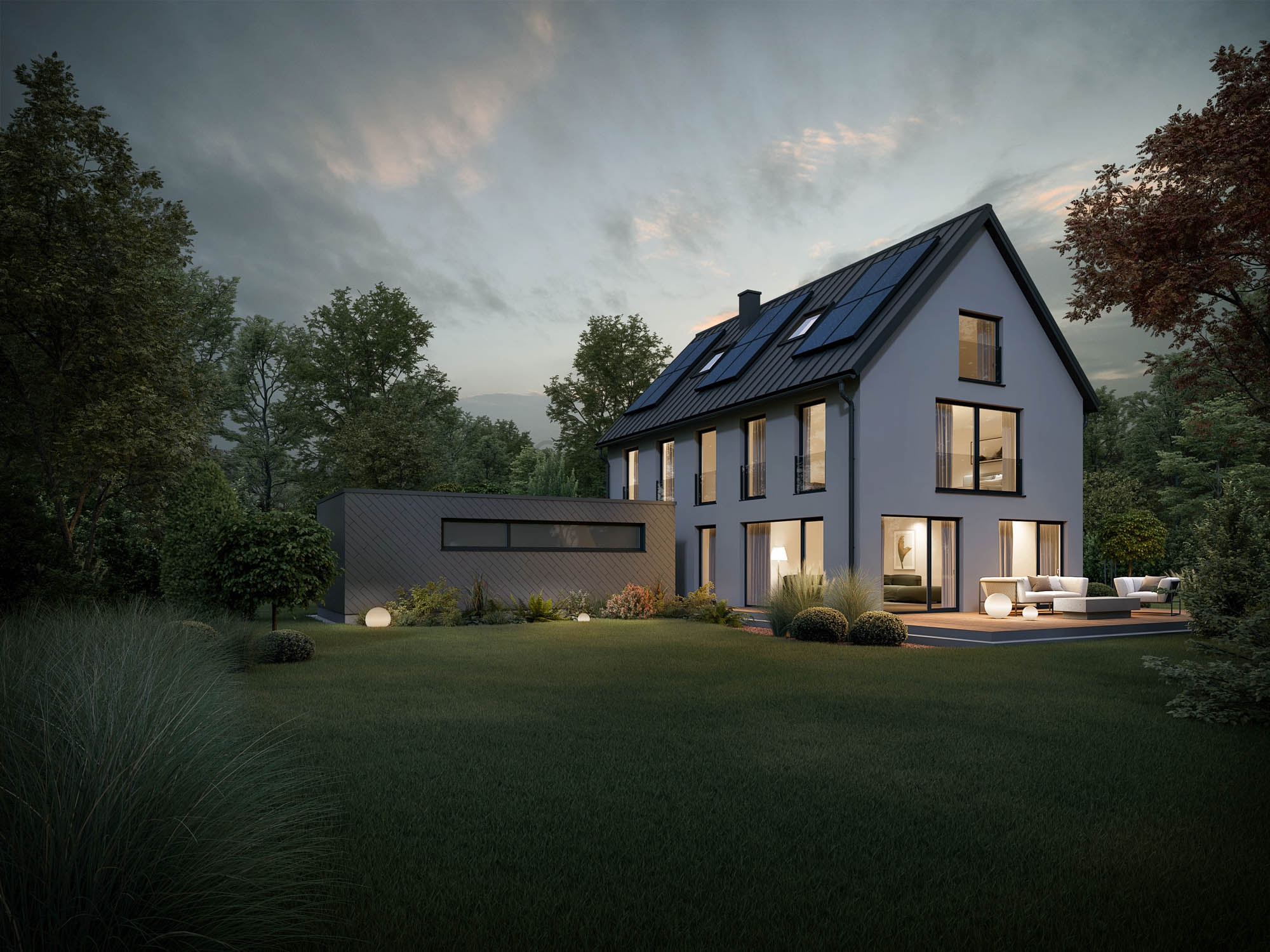 LeipfingerBader_Fassade_EFH_Cam_09_Abend-2K